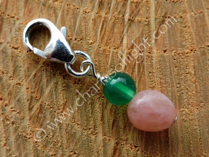 Pink Opal & Green Onyx charm